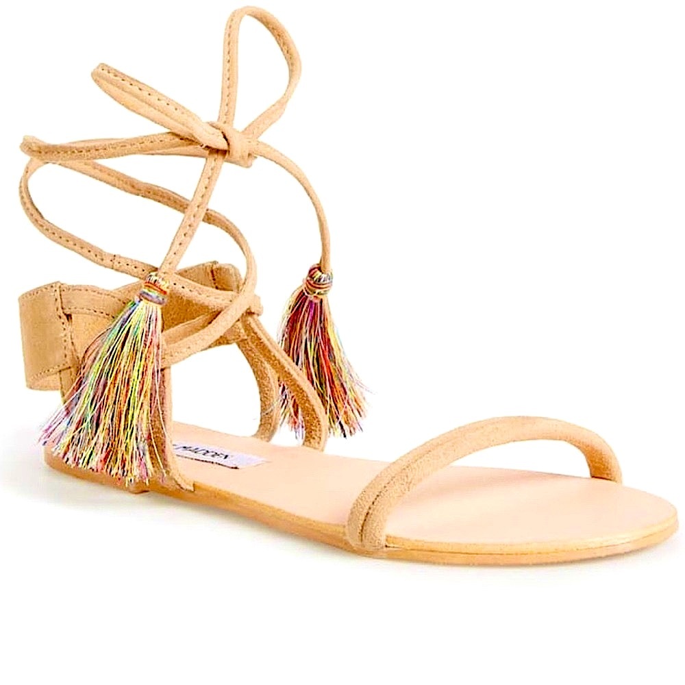Steve Madden Tassel Ankle Wrap Sandal shoes Steve Madden sandals rainbow 7 7.5